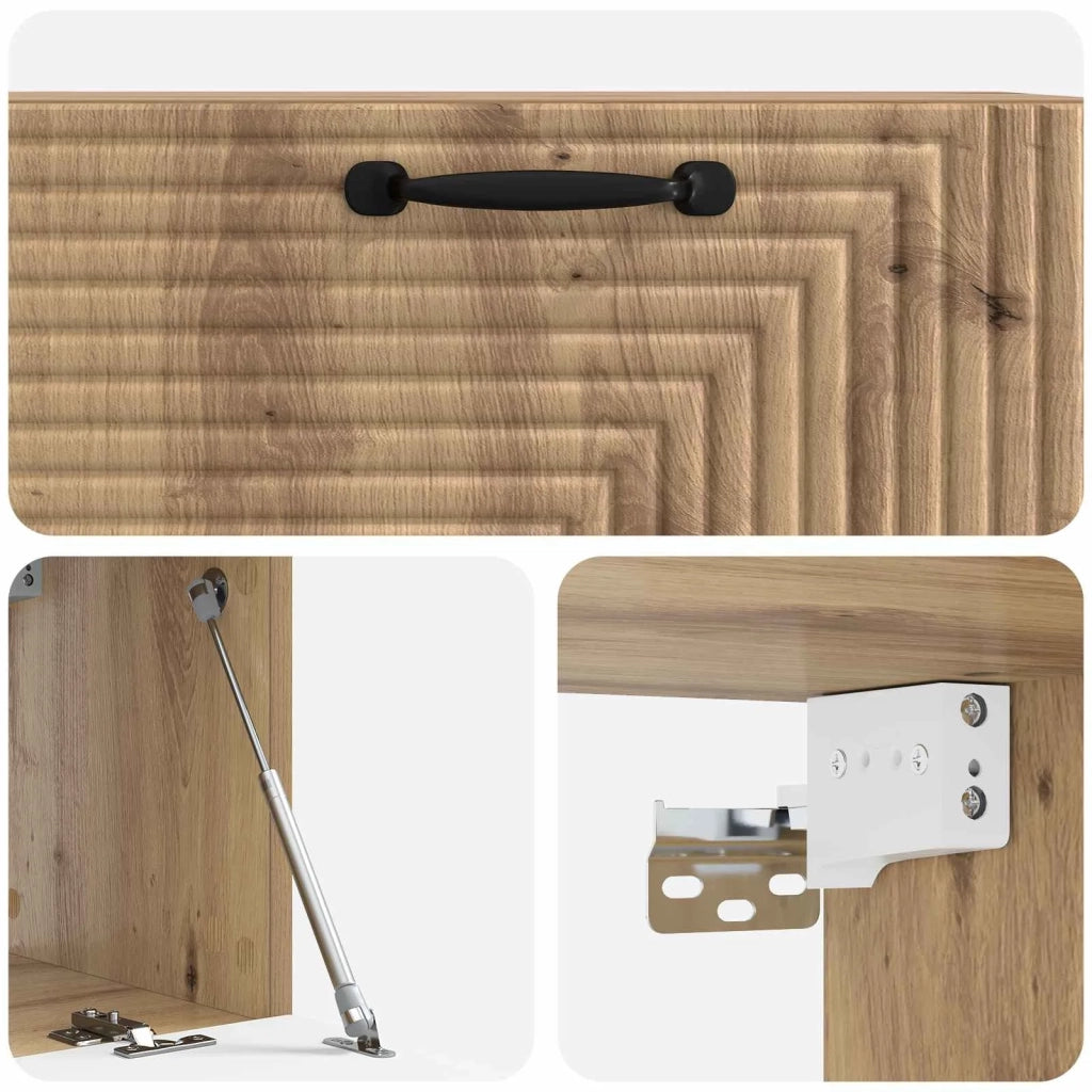 Mobile Porta TV da Muro-Credenza per TV sospesa Rovere Artigianale 78,5 x 31 x 30 cm 864502