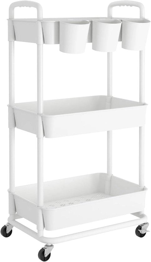 Carrello con 3 livelli - versatile e pratico - 1 pezzo - bianco - plastico