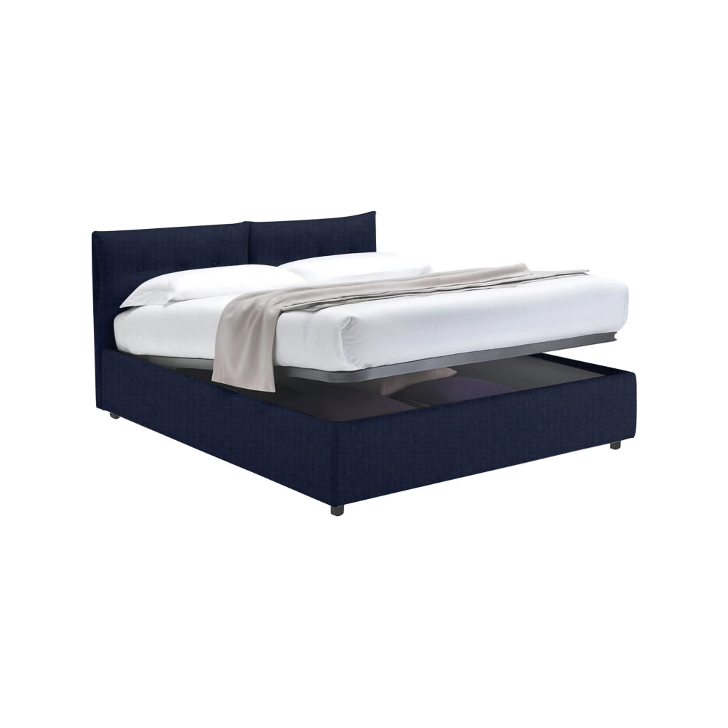 Exeter, Letto Singolo Sfoderabile Made in Italy, Viola Scuro
