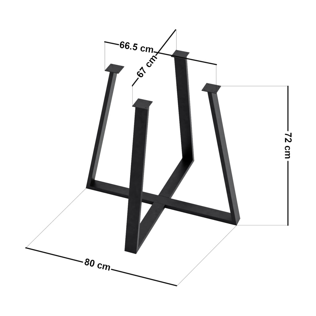 Gamba Centrale Kemijärvi per Mobili Fai da Te 72 x 80 x 80 cm Acciaio Nero [en.casa]