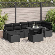 Set Divano da Giardino con archiviazione 8 pcs Nero Poly Rattan 3357606
