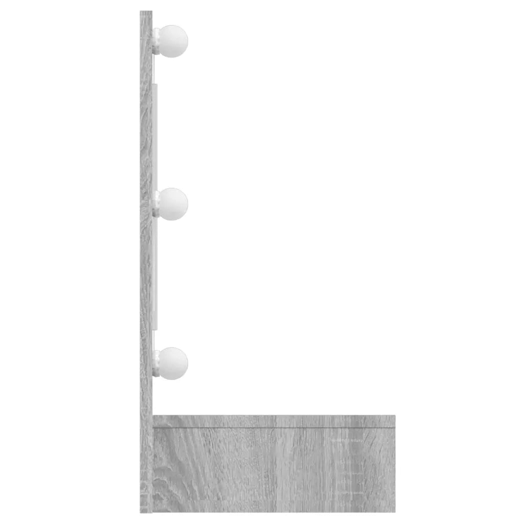 Mobile a Specchio con LED Grigio Sonoma 90x31,5x62 cm 820458
