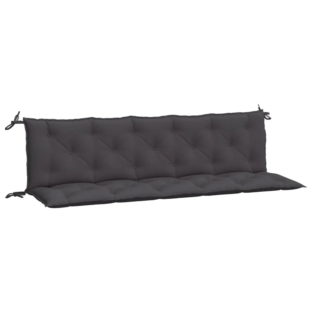 Cuscini Panca Giardino 2 pz-Set di 2 Cuscini per panchina da esterno Antracite 180x50x7cm Tessuto Oxford