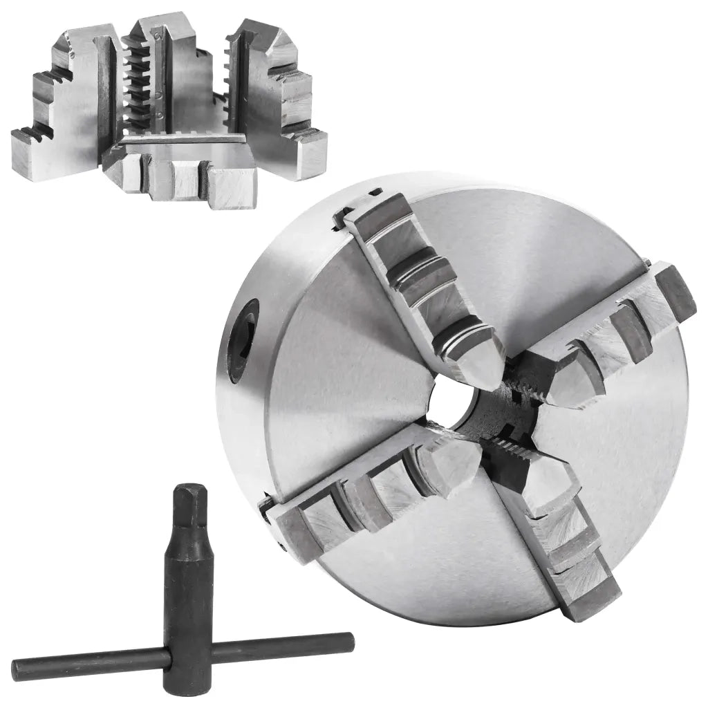 Mandrino per Tornio a 4 Griffe Autocentrante 125 mm in Acciaio CFW2932114