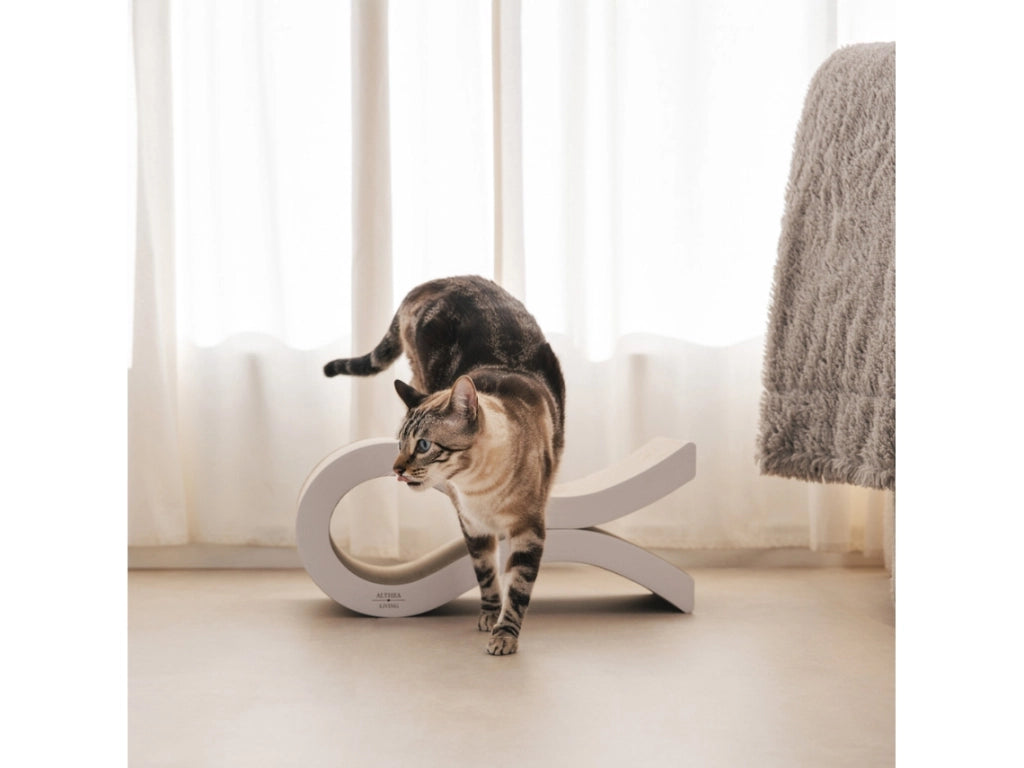 Tiragraffi ondulato per gatti MARINA con base antiscivolo in cartone riciclato 50 x 23 x 21,9 cm
