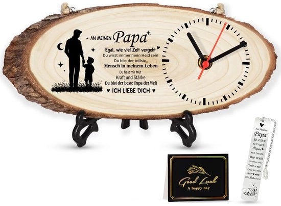 Regalo di compleanno per papà, regalo di Natale per papà, orologio da parete in legno, decorazione per la casa, regali personalizzati per papà, regali di figlio per papà