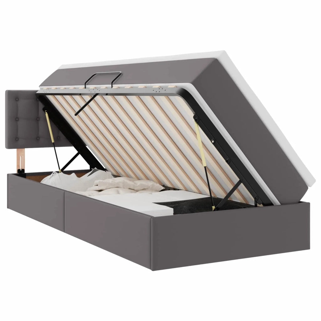Letto con contenitore e materasso Grigio 90 x 200 cm