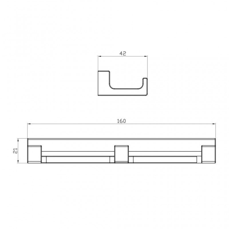 Gancio appendiabiti triplo NIL in metallo grigio ottone 16x4,2x2,1 cm