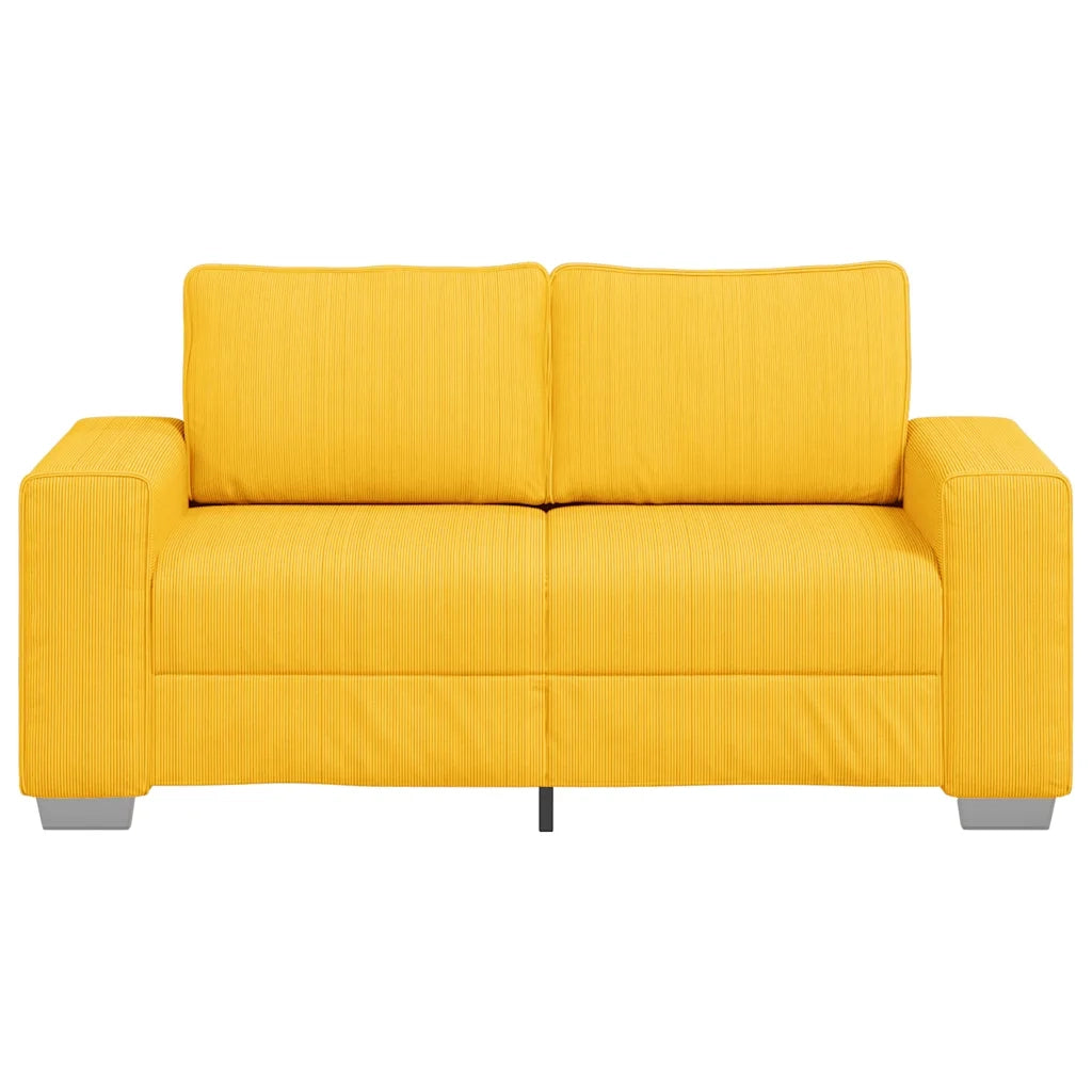 Divano Divanetto Giallo Chiaro 160x77x82cm Tessuto di Velluto a Coste 4105198
