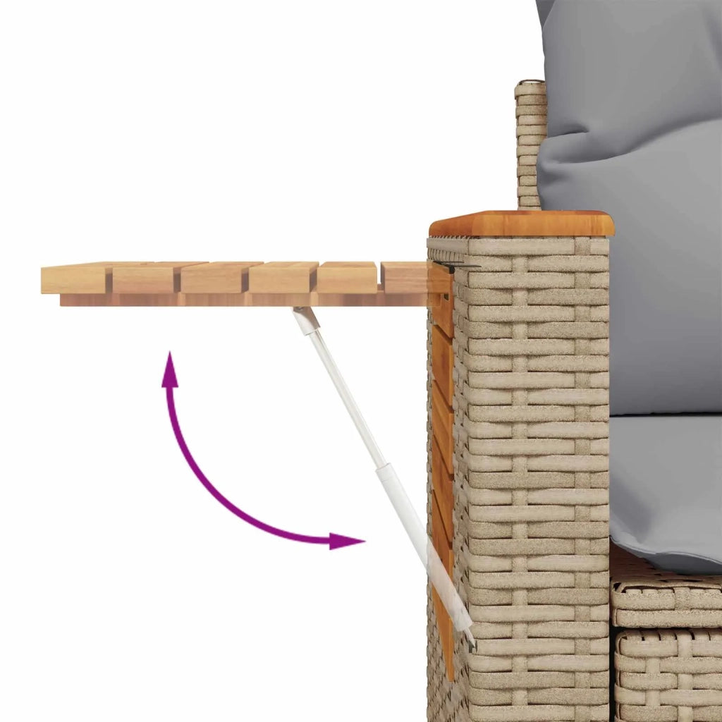 Set Divano da Giardino 8 pcs Beige polyrattan 3363047