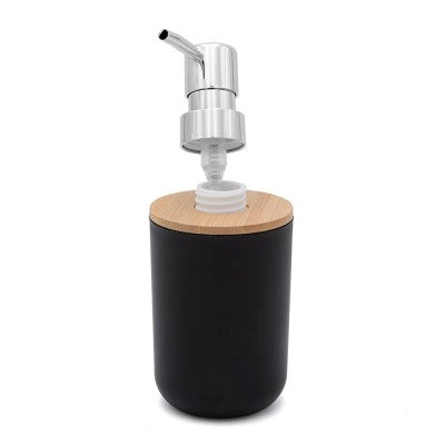 Set completo accessori bagno da appoggio in abs nero e bambù Surf