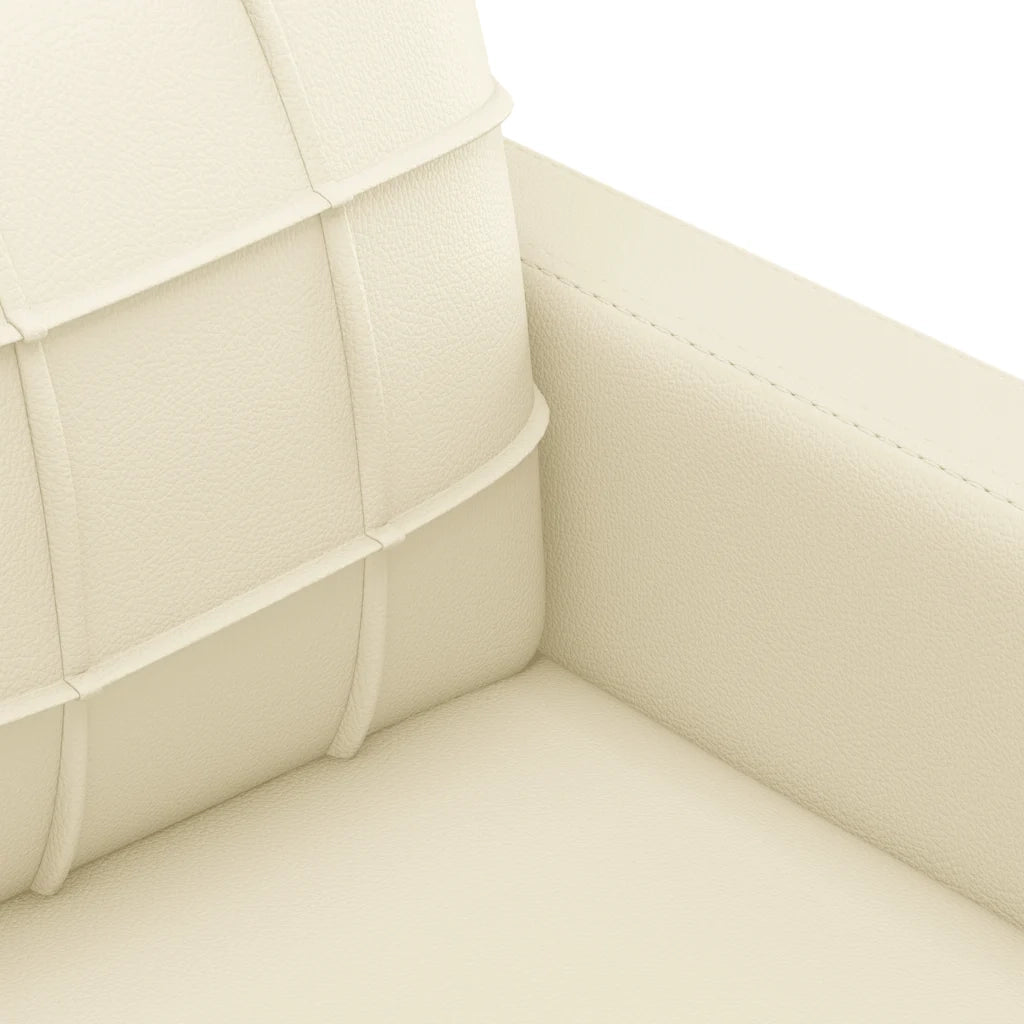 Divano a 2 Posti-Sofa 2 Posti Crema 140 cm in Similpelle 855045