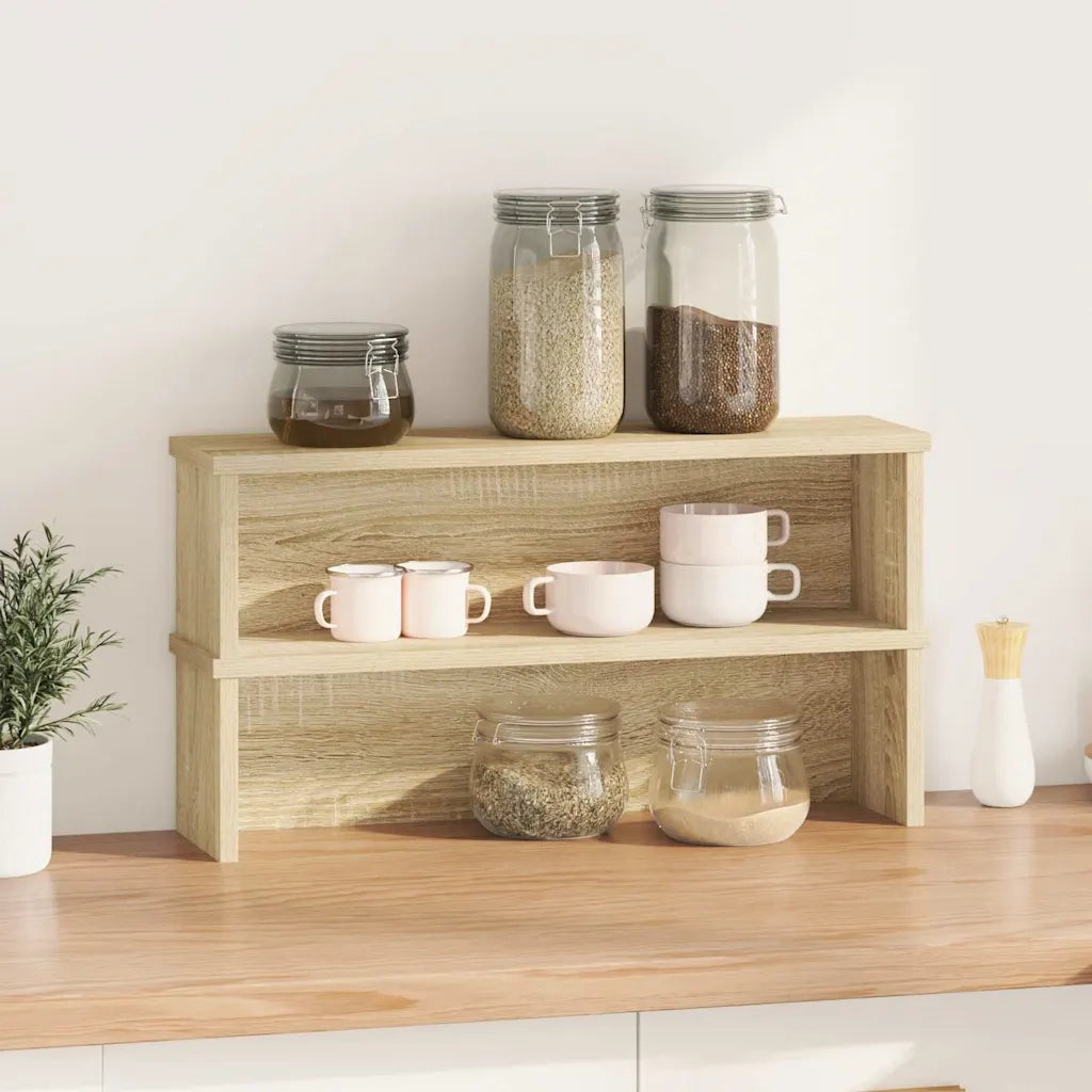 Mensola da cucina-Scaffali da Cucina Impilabili 2 pz Rovere Sonoma 60x15x16 cm