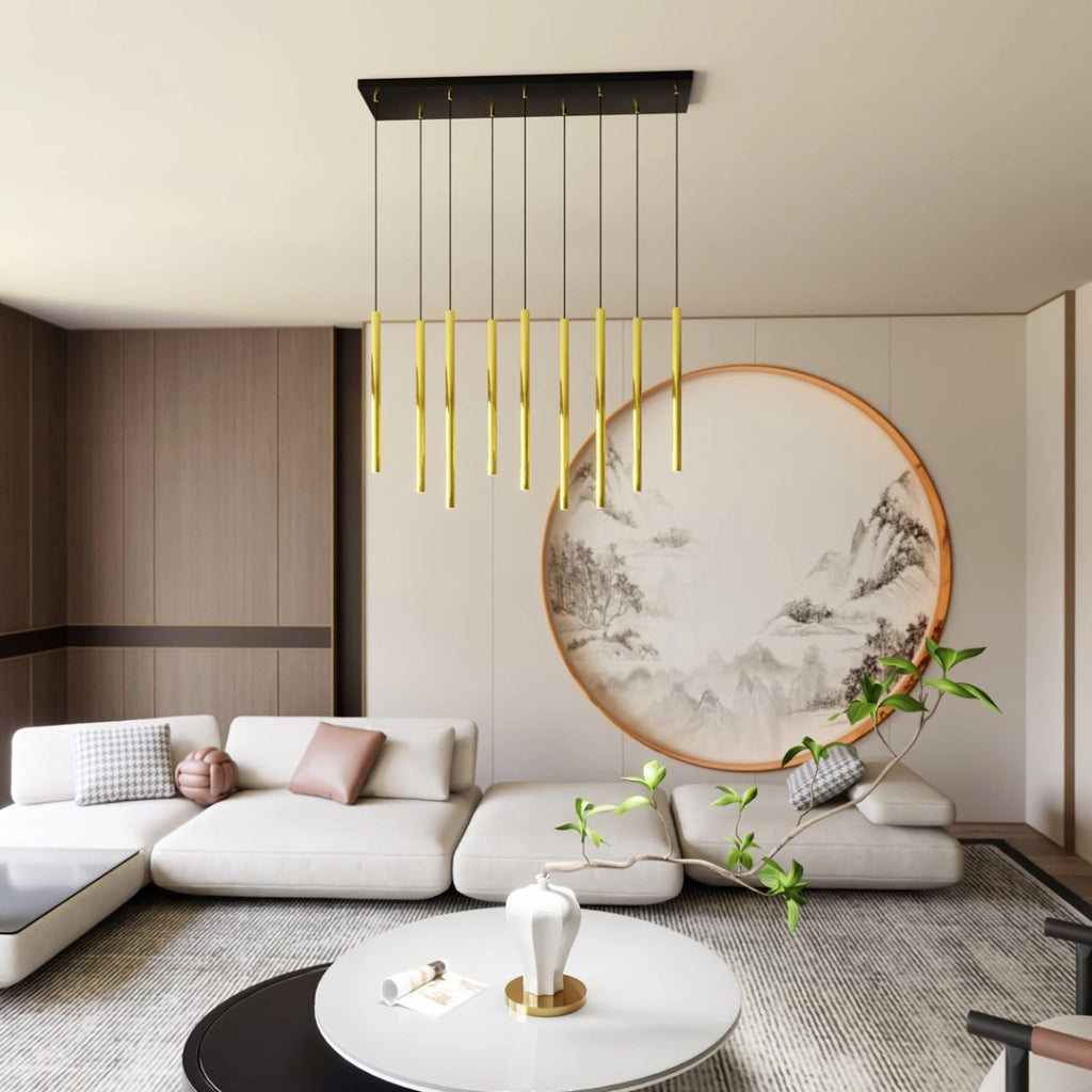Lampada a sospensione glamour oro Selter Emibig 9xG9