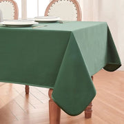 Tavolino coprente, asciugabile, tavolino coprente a 2 in 1 con microfleece e seta, utilizzabile su entrambi i lati, per matrimoni, cene di Natale, feste (verde scuro, 140 x 180 cm)