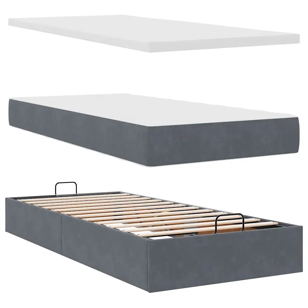 Struttura Letto Pouf con Materassi 180x200 cm Velluto 3311262