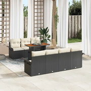 Set Divano da Giardino con archiviazione 8 pcs Nero Poly Rattan 3358028