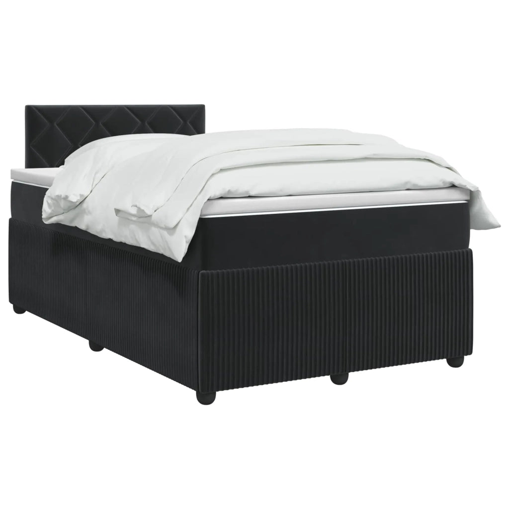 Letto box spring con materasso Nero 120 x 200 cm Velluto 3451663