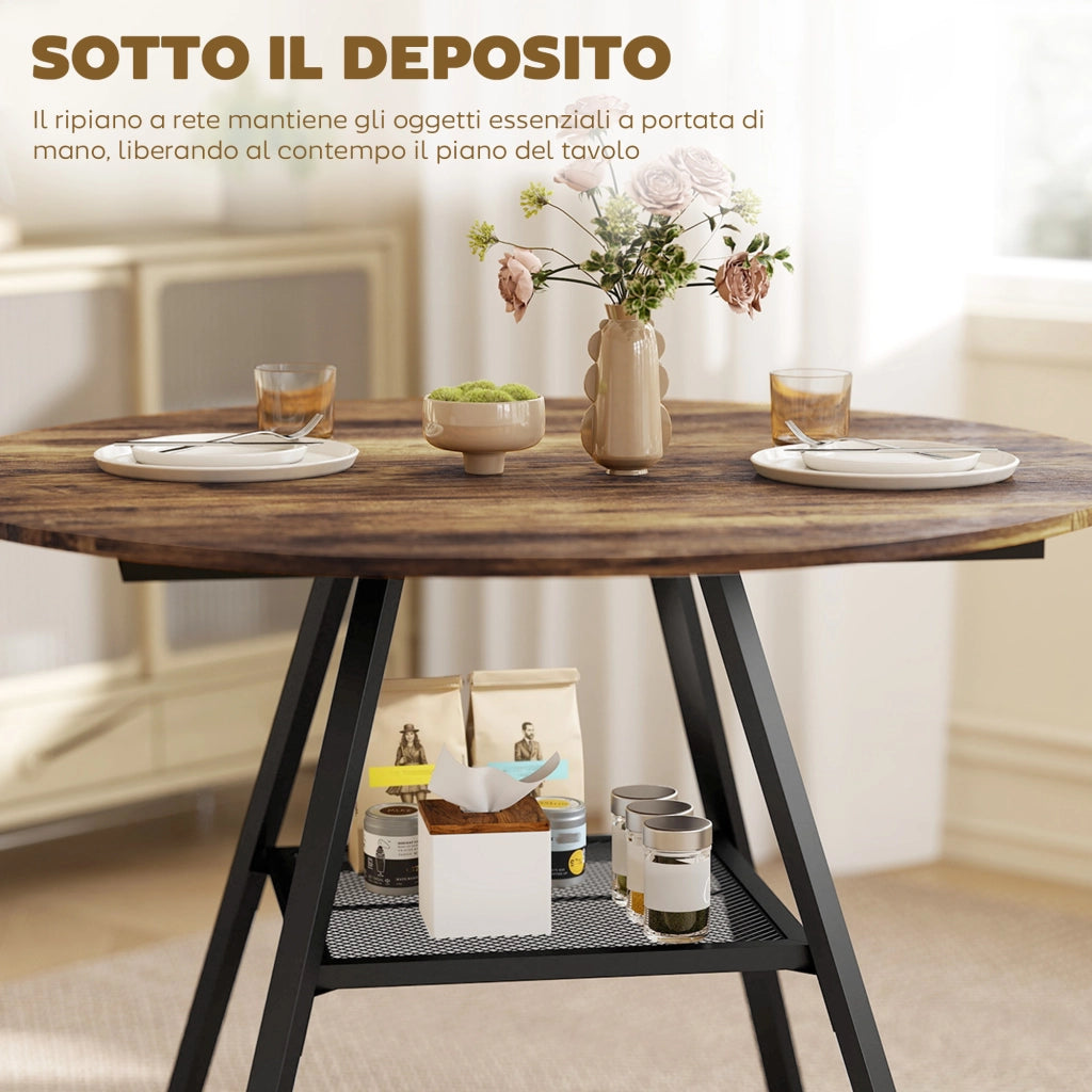 Tavolo da pranzo rotondo ¨C zephmum ¨C marrone 100 cm