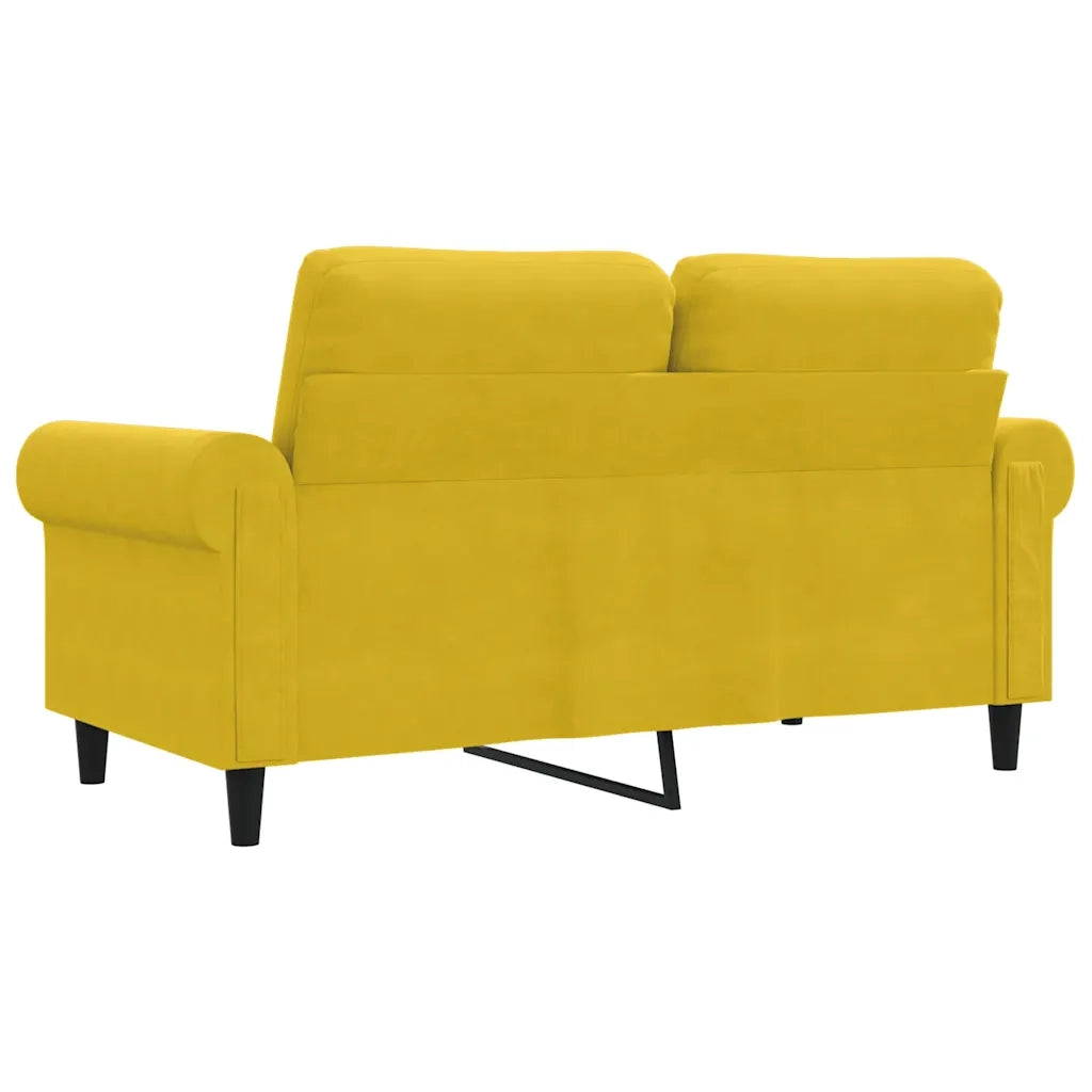 Divano a 2 Posti giallo 120 cm in Velluto 359525