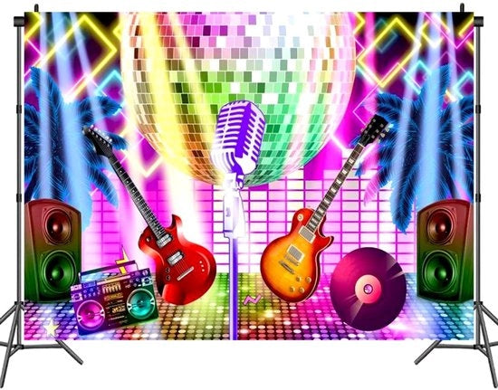Tela di sfondo per fotografia - stile hiphop graffiti anni 90 neon - 150 cm x 100 cm - materiale vinile - resistente alla luce - sfondo per fotografia