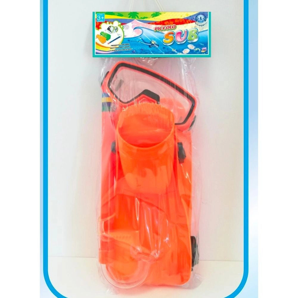 Trade Shop - Set Subacqueo Piccolo Sub Maschera Pinne E Boccaglio Per Bambini Mare Piscina -