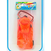 Trade Shop - Set Subacqueo Piccolo Sub Maschera Pinne E Boccaglio Per Bambini Mare Piscina -