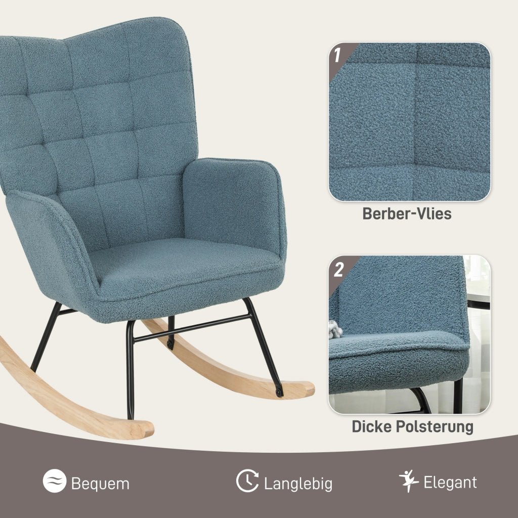 Poltrona a Dondolo ¨C Zephmum ¨C Blu Chiaro