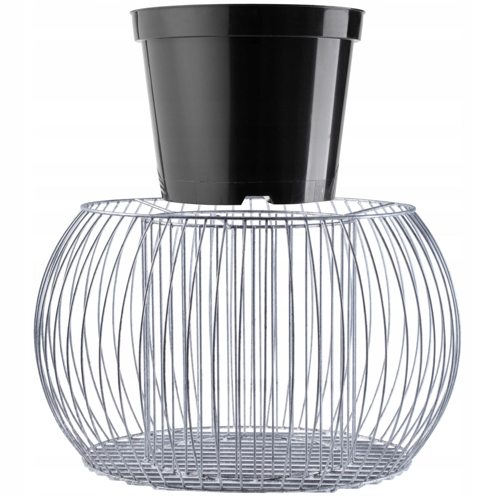 Vaso per gabbione KADAX, coperchio per gabbione in acciaio, inserto in filo zincato da 66 cm per gabbione.
