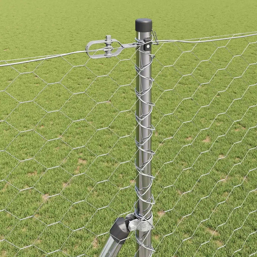 Palo della recinzione Argento 50 x 1,5 m (maglia 50 mm) Acciaio