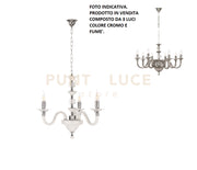 LAMPADARIO GALA 3 LUCI ATTACCO E14 FUME' E CROMO D.72CM