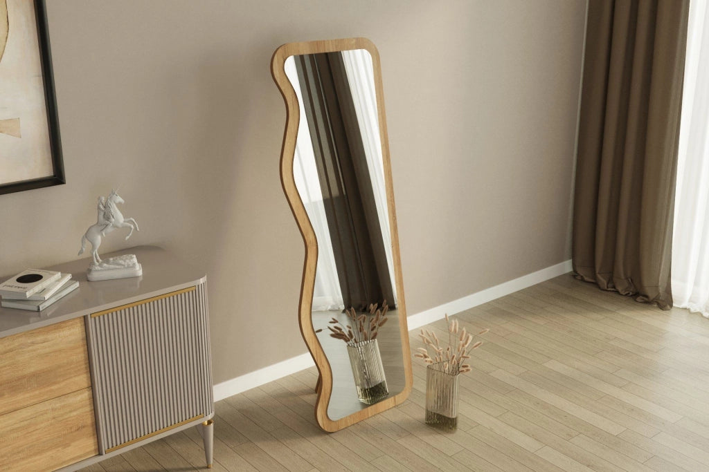 Specchio in legno "Asel" - 50 x 160 cm - Beige