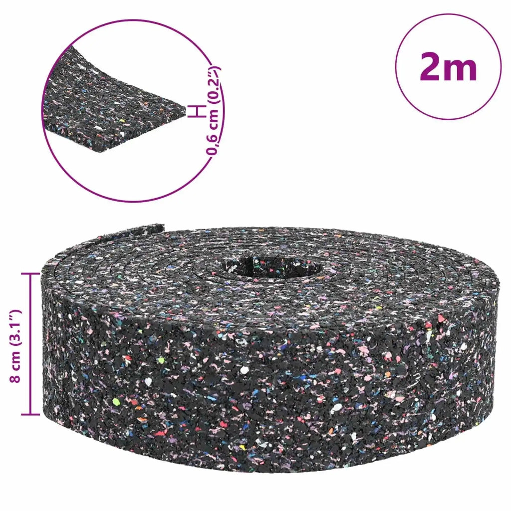 Rotolo di Granulato in Gomma Nero 200 x 8 x 0,6 cm Gomma 42027265