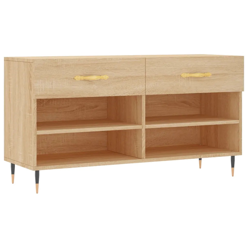 Panca Porta Scarpe-Sgabello-Panca Scarpiera Rovere Sonoma 102x35x55 cm Legno Multistrato 543447