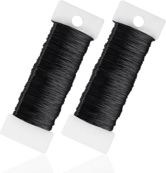 Filato per artigianato, 0,35 mm x 100 m, nero, filo per artigianato, filo di decorazione, filo di legatura, filo di fiori, filo per modellare, fili per artigianato per la creazione di gioielli, artigianato per la creazione di oggetti.