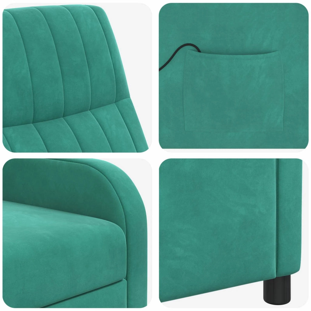 Poltrona Massaggiante Turchese Velluto (V) 42035129
