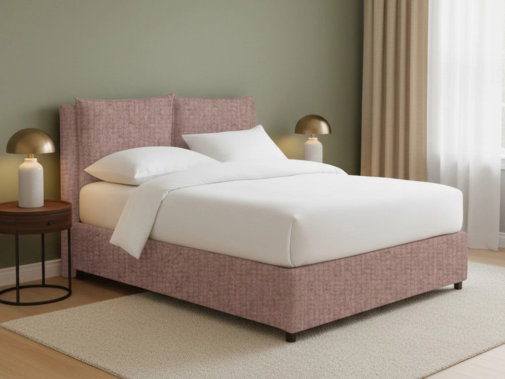 Formby, Letto Matrimoniale Sfoderabile Made in Italy, Rosa Antico