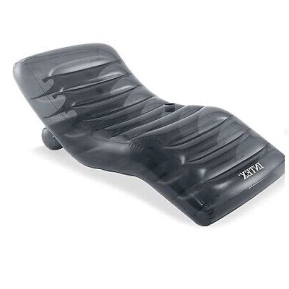 Trade Shop - Materassino Cool Grey Lounge Trasparente Gonfiabile 191x99 Cm Portabibite 56875 -