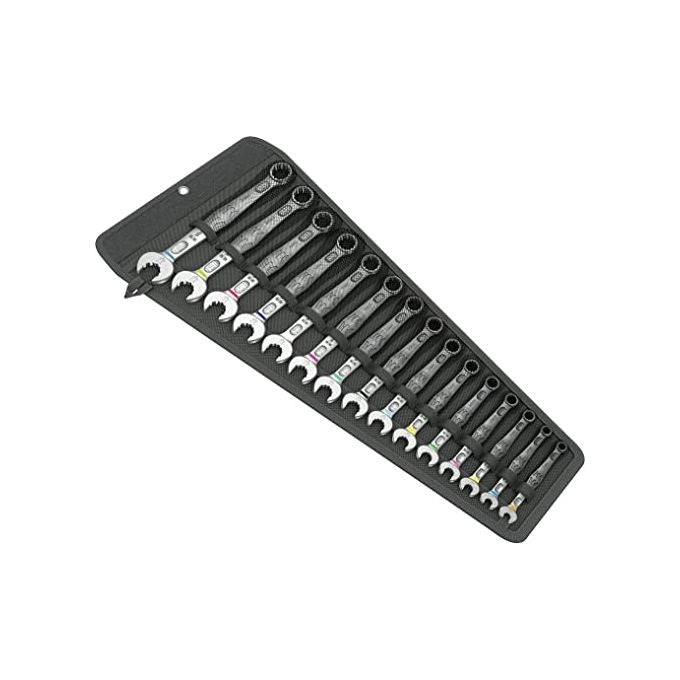 Wera 05020302001 Joker 6003 Assortimento Chiavi a Forchetta e Poligonali Metrico 15 Pezzi con Geometria Forchetta 7 5° e Lato Poligonale Inclinato 15° Sistema Take it easy per Identificazione Cromatica Colore Nero