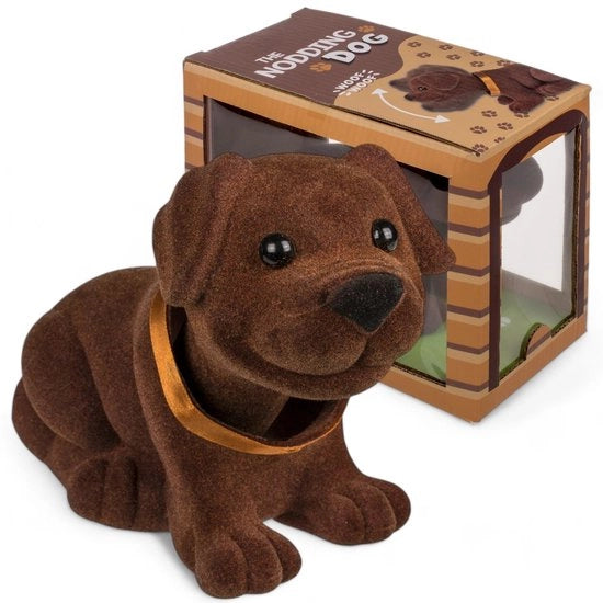Cane che si inclina - Teckel scuro - Materiale plastico morbido - 20 x 13 cm - Autodecorazione - Ideale regalo per il conseguimento della patente - Wobble Dog