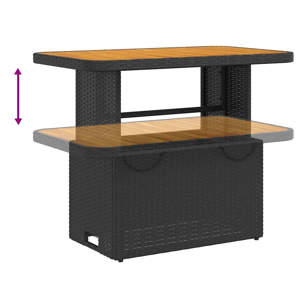 Set da Pranzo da Giardino 2 pz con Cuscini Nero in Polyrattan 3277394