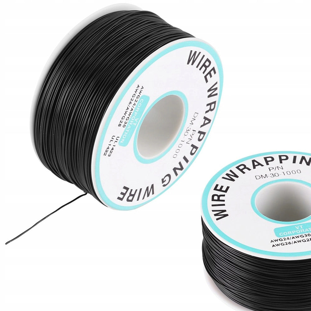 Cavo Kynar AWG 0.25mm Nero 200m – Alta Qualità e Durata | Ø 0,6mm Isolamento PVC | Progetti Elettronici e Professionali