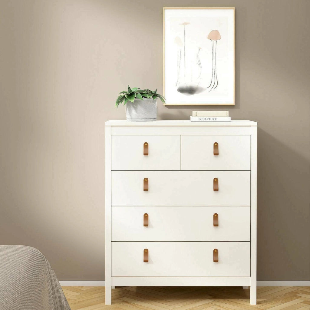 Cassettiera Nicholas, Settimino multiuso, Comò camera da letto, Mobile con cassetti, 82x38 h99 cm, Bianco