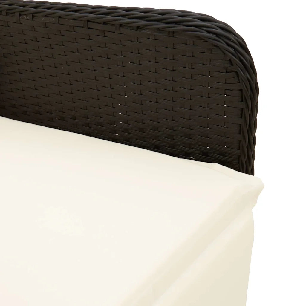 Set da Bistrò da Giardino 7 pz con Cuscini Nero in Polyrattan 3276992
