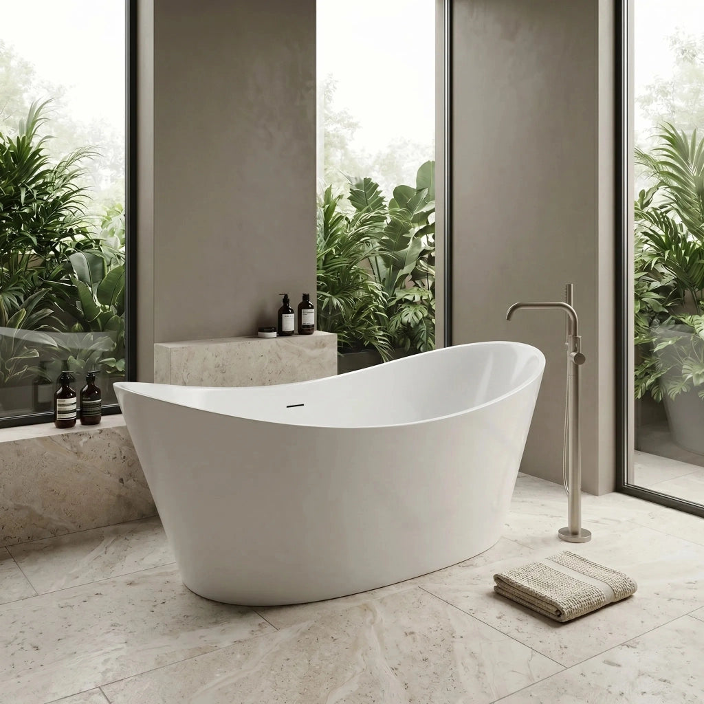 Vasca Bagno Da Terra Rea Ferrano 150 Copritappo bianco