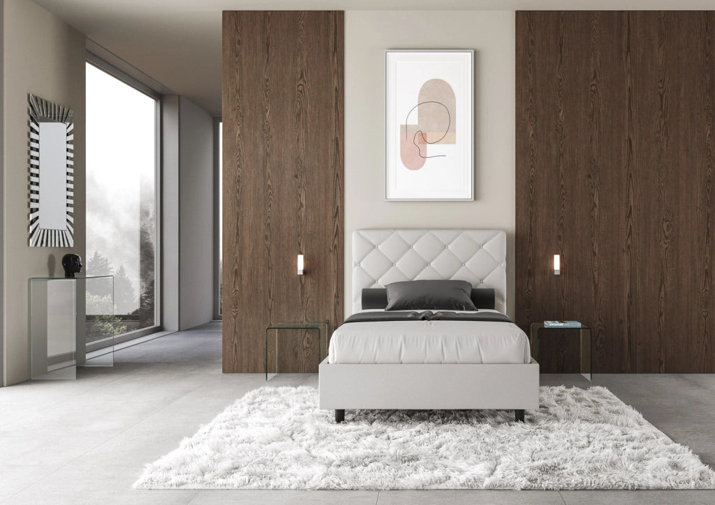 Letto 1 Piazza e Mezzo 120x190 cm Senza Rete Priya Bianco
