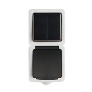 Kanlux TEKNO interruttore doppio + presa FR IP54 nera