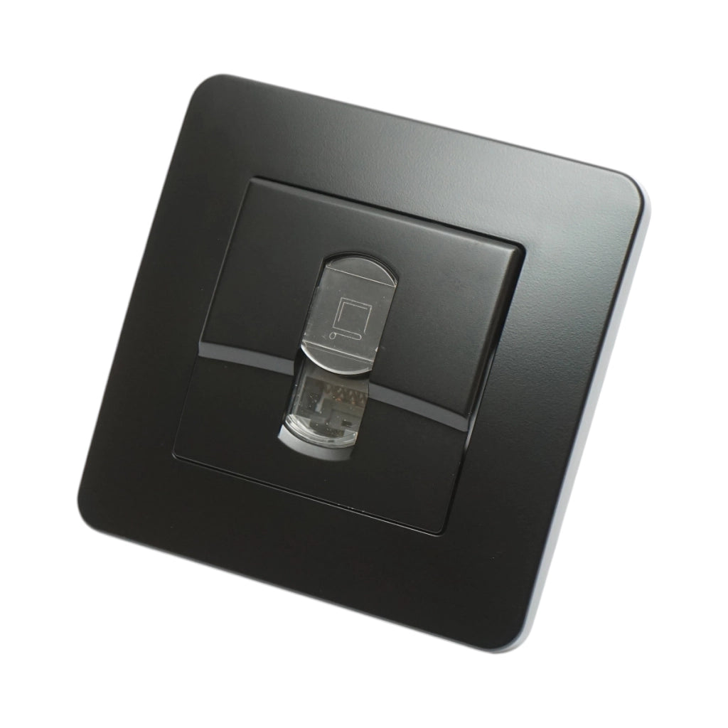 Presa internet RJ45 nera da incasso per PC 80x80mm