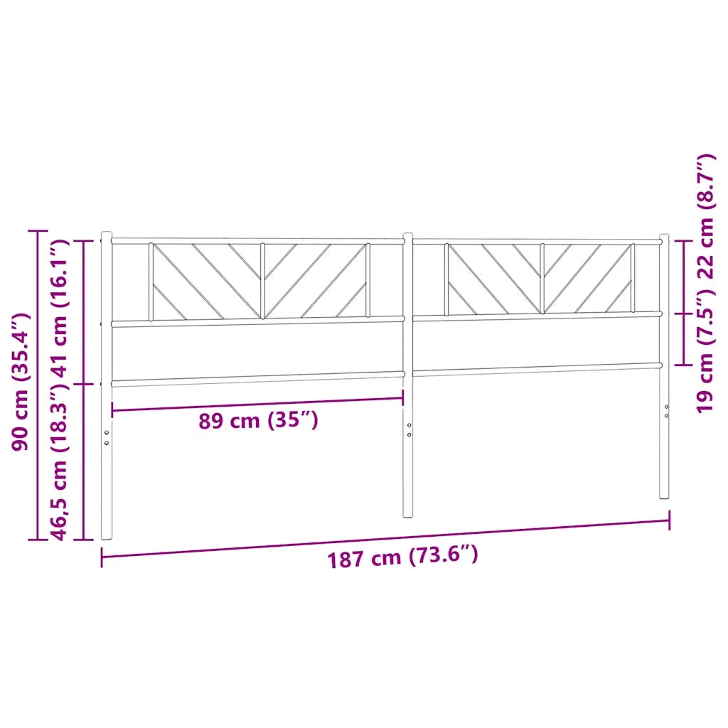 Testiera di Ricambio in Metallo Nero 180 cm 372215