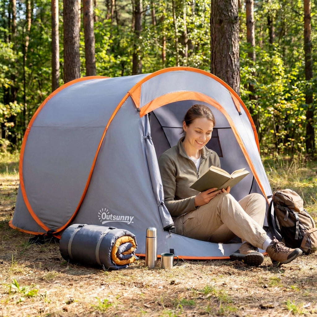 Tenda da Giardino Pop Up Impermeabile ¨C Minimal ¨C Grigio 245x148x105 cm